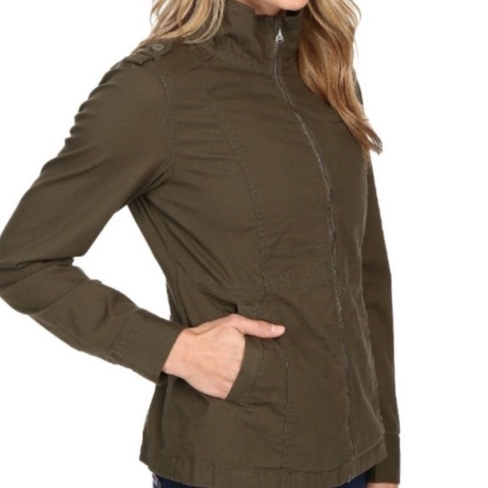 PrAna Mayve Army Green Military Style Full Zip Cotton Utility Jacket Size L - Picture 3 of 16